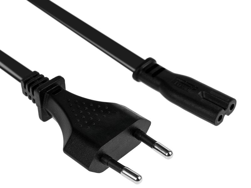 Furber. Netzkabel – T26–IEC C7, 3 m, 2,5 A, Schwarz