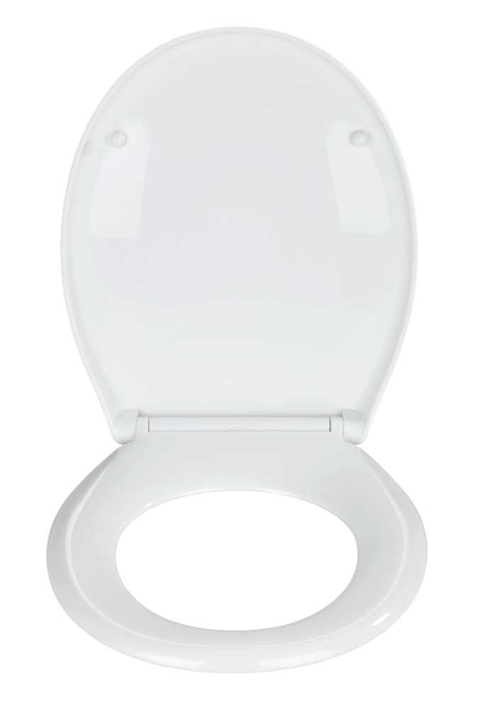 WENKO Toilettensitz – Thermoplast, Weiss, Soft-Close, Verlängert, 37,5 × 45 cm