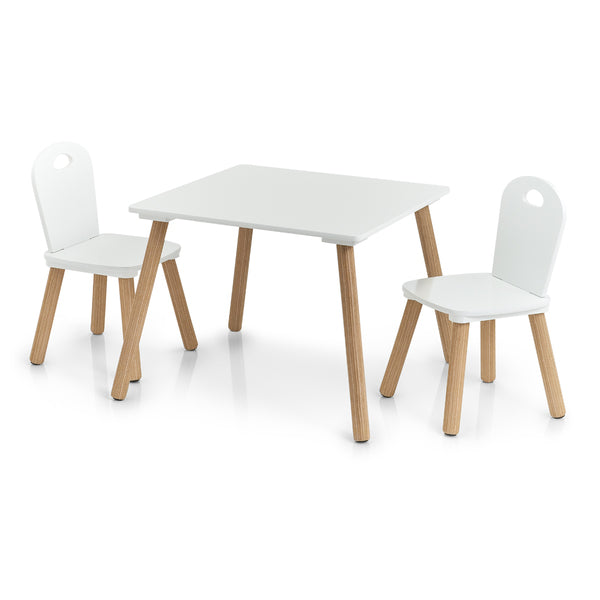 Zeller Present 3-teiliges Bistro-Set mit 2 Stühlen – Weiss – MDF, Holz – Tisch 55 × 55 × 43,5 cm – Für den Innenbereich