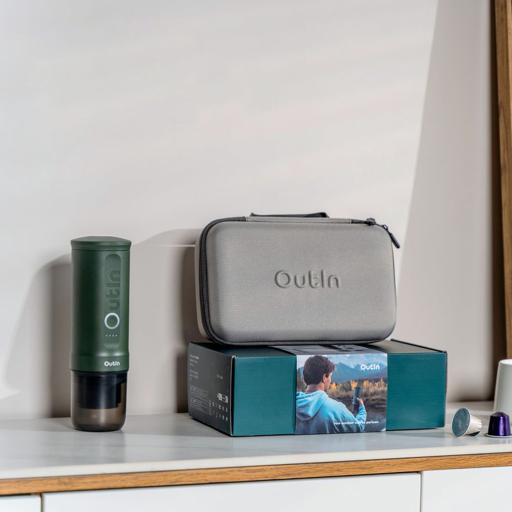Outin OTEM-01-FG-Bag Kapselmaschine – 0,1 l, grün, 7 × 23 × 7 cm