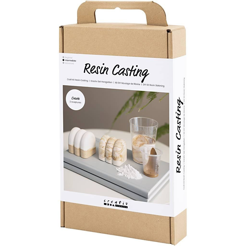 Creativ Company Giessharz-Set – Skulptur – 200 g – lufthärtend – beige/weiss