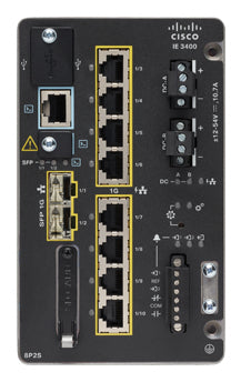 Cisco Catalyst IE-3400-8P2S-A-RF – Managed Switch – 8×GbE, 2×SFP, L2/L3, PoE+ 240 W, 19" Rack