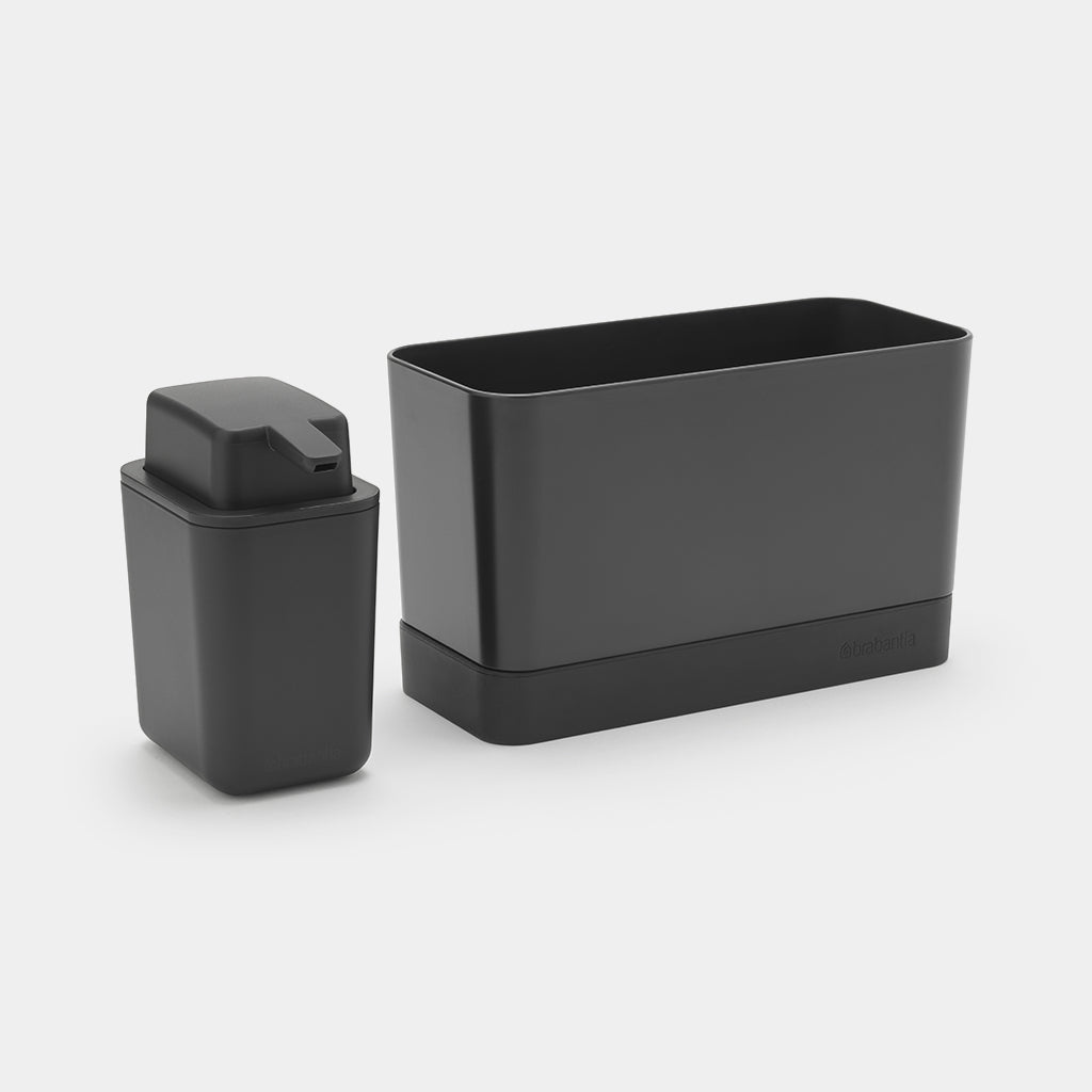 Brabantia Utensilienhalter (wandmontiert) 19,6 × 9,1 × 12,0 cm, Kunststoff, dunkelgrau