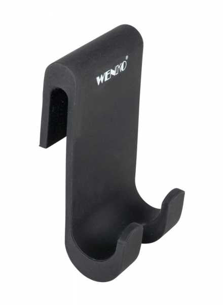 WENKO Haken Verna Uno – Silikon, 5×4,5×9,5 cm, Schwarz