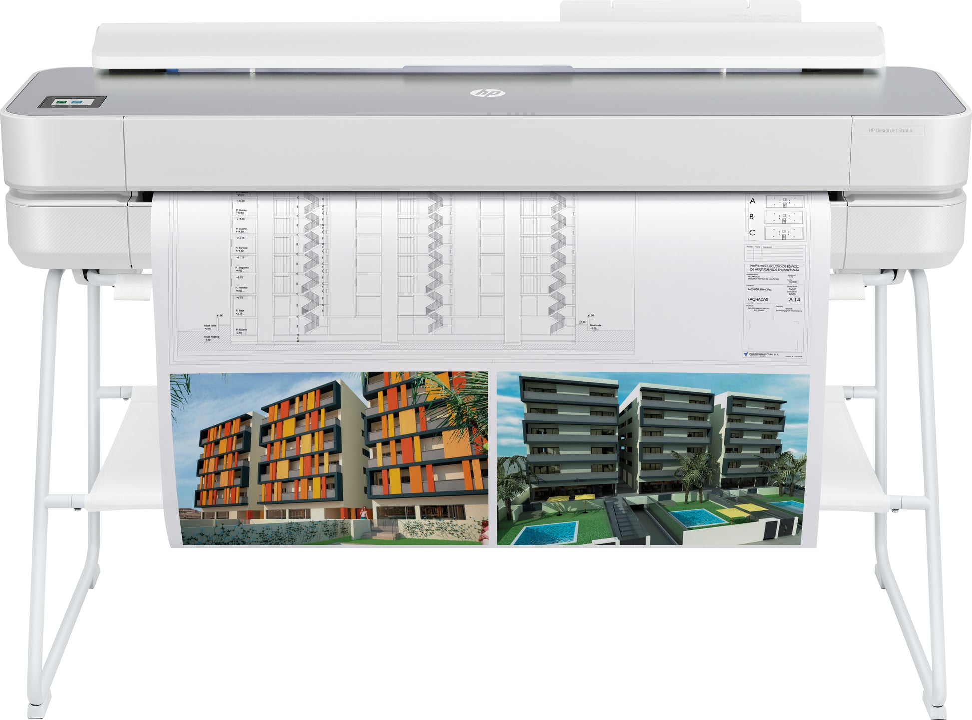 HP DesignJet Studio Steel – Grossformatdrucker 36", Farbe, LAN/WLAN/USB, 2400 × 1200 dpi