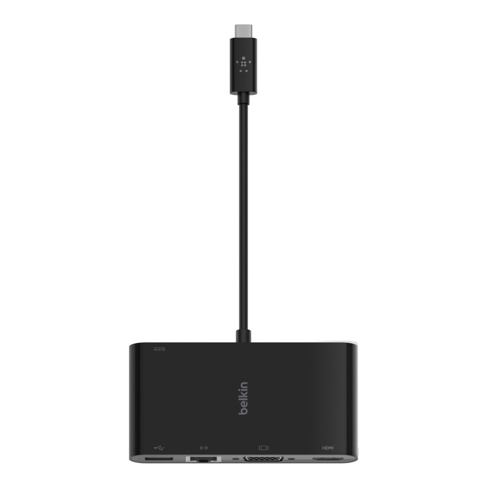 Belkin AVC004BTBK USB-C Multiport-Adapter – HDMI, VGA, RJ-45, USB-A, 4K (3840 × 2160) – 15 cm – Schwarz