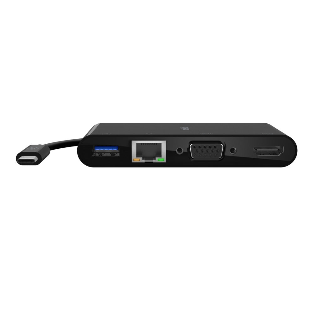 Belkin AVC004BTBK USB-C Multiport-Adapter – HDMI, VGA, RJ-45, USB-A, 4K (3840 × 2160) – 15 cm – Schwarz