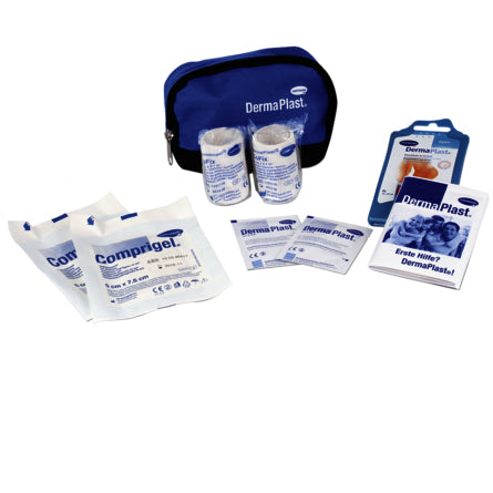 DermaPlast Erste-Hilfe-Set Smart – für Alltagsverletzungen – Blau, Nylon – 150 × 110 × 70 mm