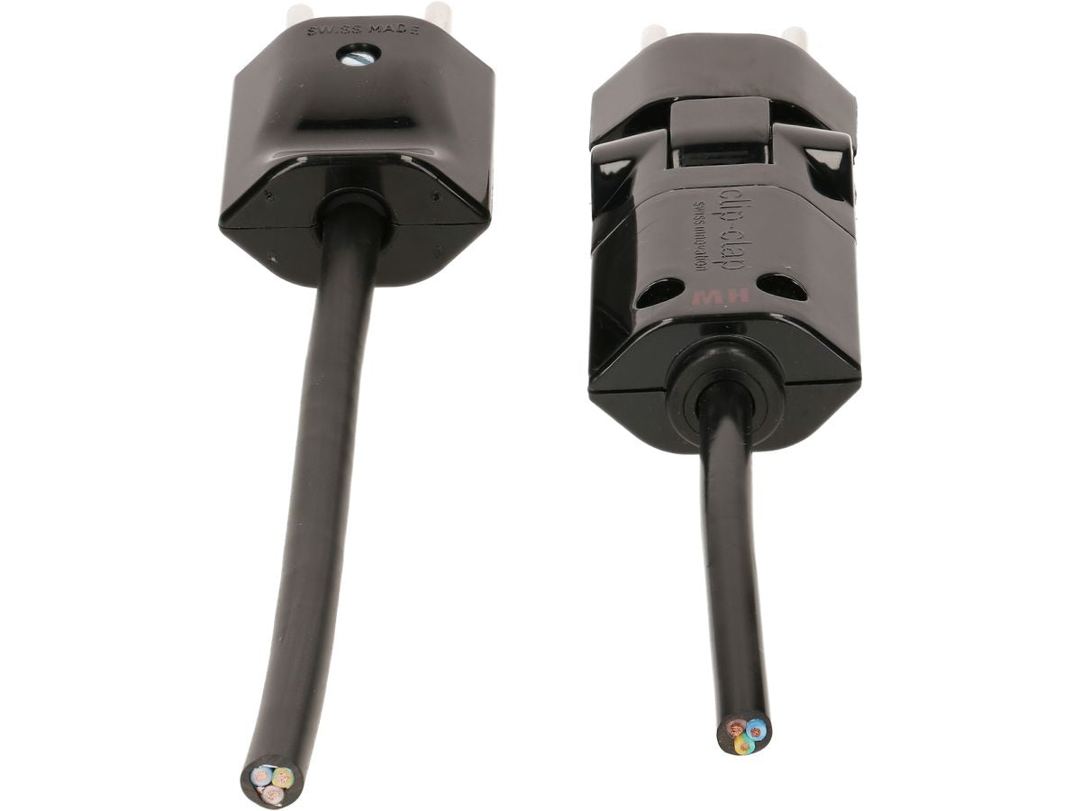 Max Hauri AG Max Hauri Verlängerungskabel – T12 (abgewinkelt) – T13 (gerade), 5 m, 3×1 mm², schwarz