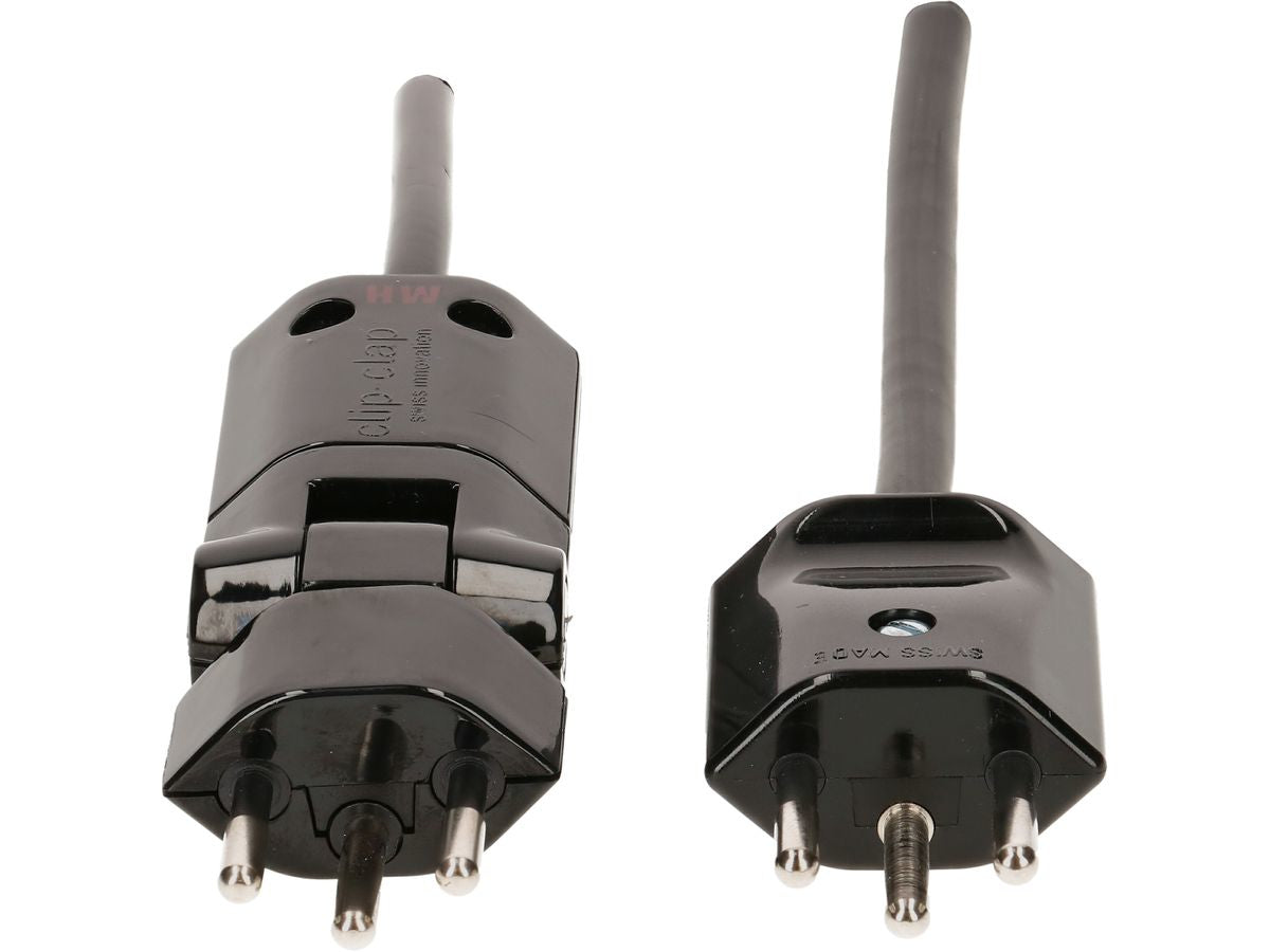 Max Hauri AG Max Hauri Verlängerungskabel – T12 (abgewinkelt) – T13 (gerade), 5 m, 3×1 mm², schwarz