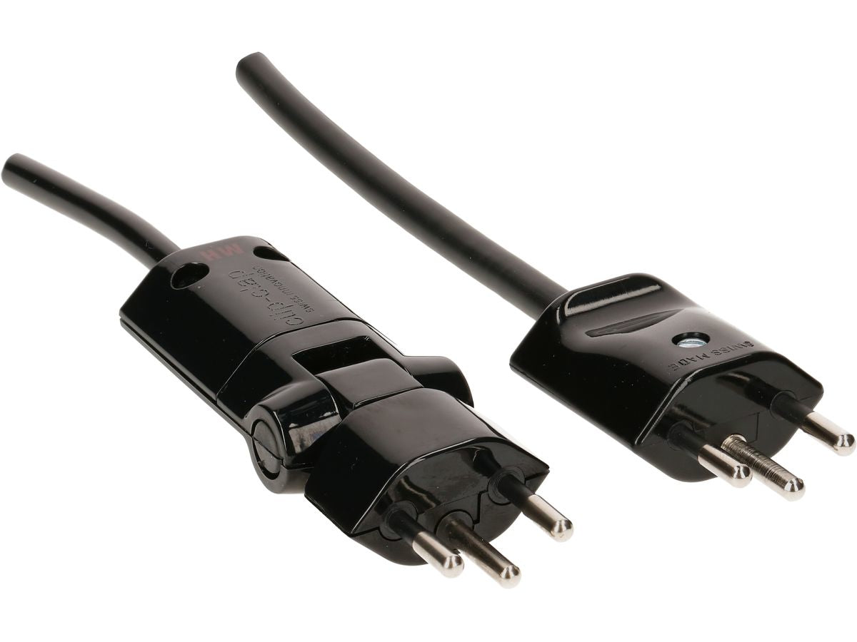 Max Hauri AG Max Hauri Verlängerungskabel – T12 (abgewinkelt) – T13 (gerade), 5 m, 3×1 mm², schwarz