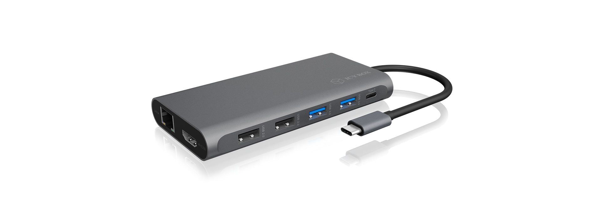 ICY BOX IB-DK4050-CPD Dockingstation – USB-C, 1× DP, 2× HDMI, 4× USB-A, 2× USB-C, 100 W PD, GbE, SD/microSD