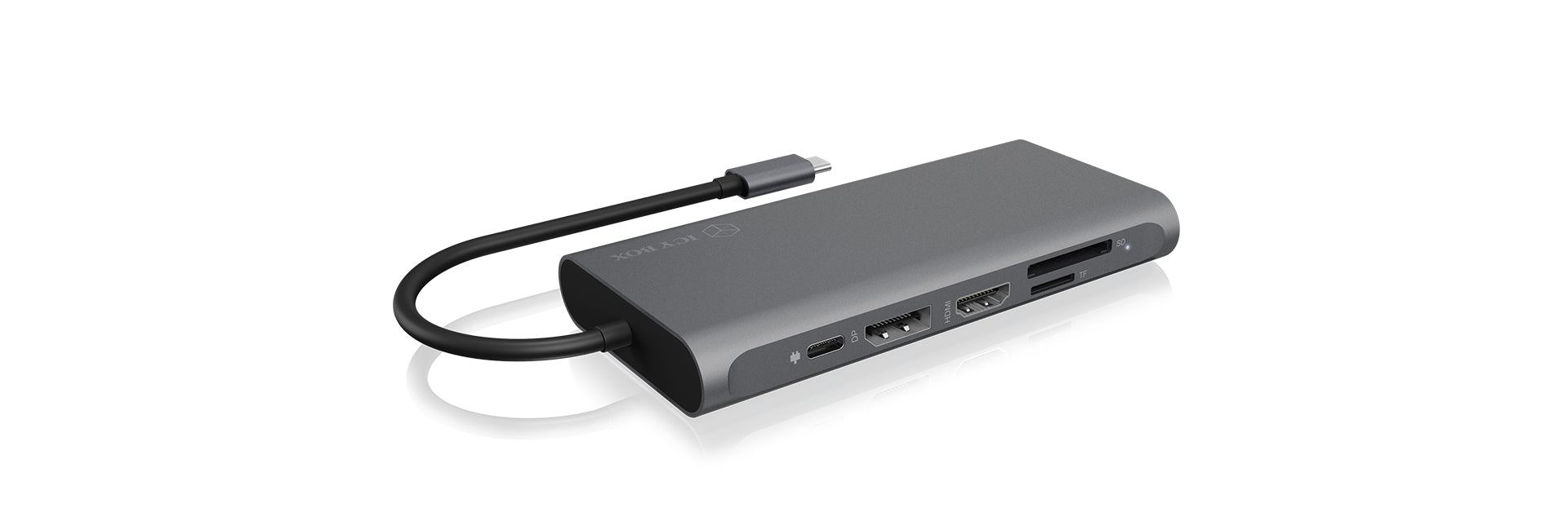 ICY BOX IB-DK4050-CPD Dockingstation – USB-C, 1× DP, 2× HDMI, 4× USB-A, 2× USB-C, 100 W PD, GbE, SD/microSD
