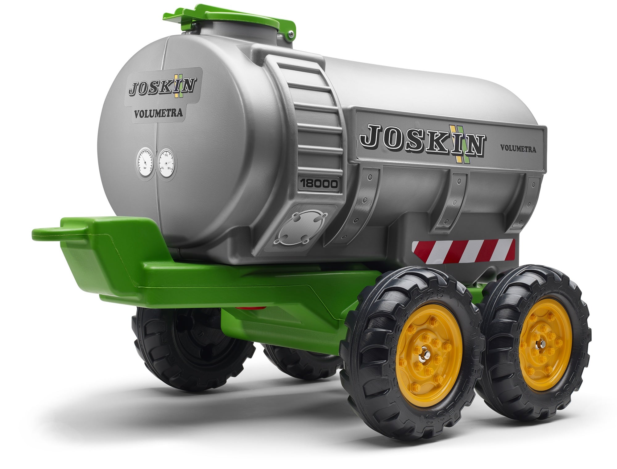 Falk Joskin Tanker L-XXL Anhänger – max. Last 20 kg, 87×53×52 cm – ab 3 J., Kunststoff, Stahl, grau/schwarz