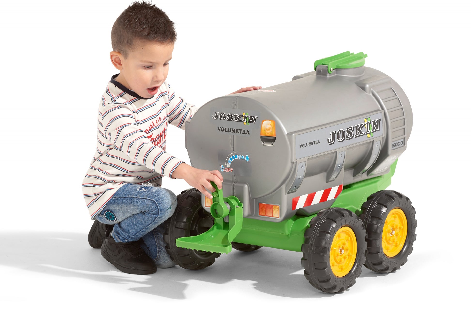 Falk Joskin Tanker L-XXL Anhänger – max. Last 20 kg, 87×53×52 cm – ab 3 J., Kunststoff, Stahl, grau/schwarz