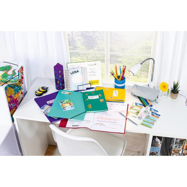 HERMA Vario Schuletiketten – Motiv Delfine – 35 × 76 mm, abgerundete Ecken, 6 Stk, 2 Bogen