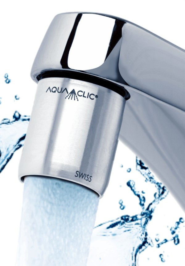 AquaClic Armaturenbelüfter – Ø2,2×3 cm, Keramik/Edelstahl, Innenteil Kunststoff, für Armatur (Anschluss M22)