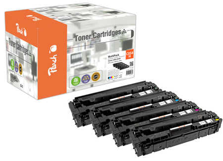 Peach Toner-Multipack CRG-054H – BK/C/M/Y, schwarz 3100, C/M/Y 2300 Seiten