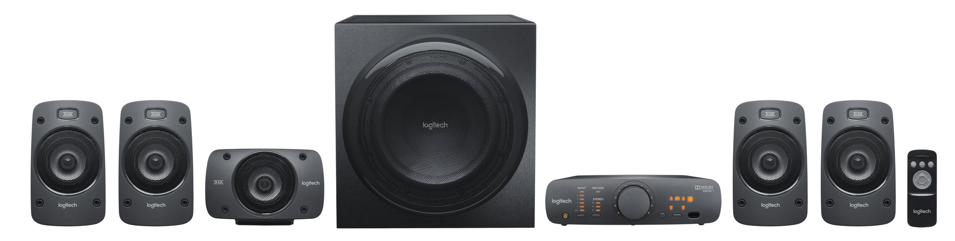 Logitech Z-906 – 5.1-Lautsprecherset – 500 W, Subwoofer 165 W, THX – Schwarz