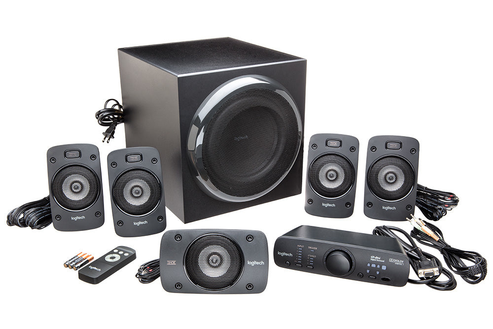 Logitech Z-906 – 5.1-Lautsprecherset – 500 W, Subwoofer 165 W, THX – Schwarz