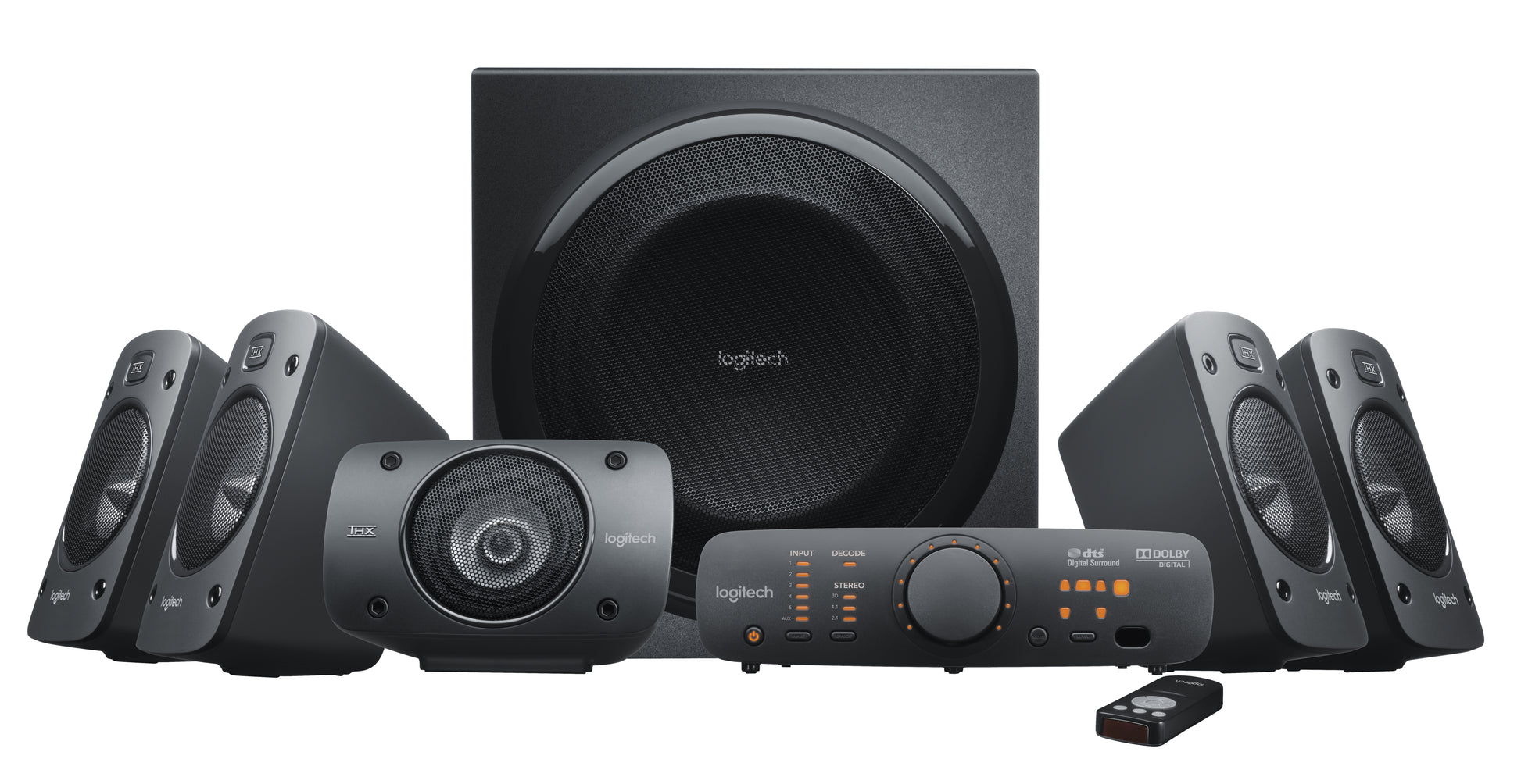 Logitech Z-906 – 5.1-Lautsprecherset – 500 W, Subwoofer 165 W, THX – Schwarz