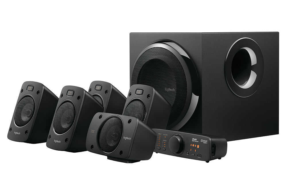 Logitech Z-906 – 5.1-Lautsprecherset – 500 W, Subwoofer 165 W, THX – Schwarz