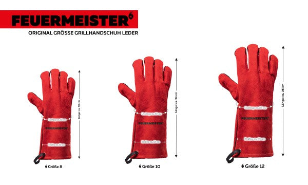 Feuermeister Arbeitshandschuhe G 3620 – Grösse 12 – Spaltleder, Kevlargarn – Rot