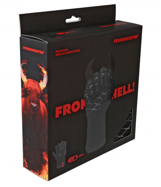 Feuermeister Hitzehandschuhe G 3623 – Grösse 12 – Aramid (Nomex), 500 °C, Schwarz, 33,5 cm