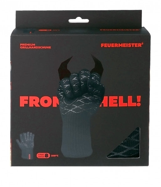 Feuermeister Hitzehandschuhe G 3623 – Grösse 12 – Aramid (Nomex), 500 °C, Schwarz, 33,5 cm