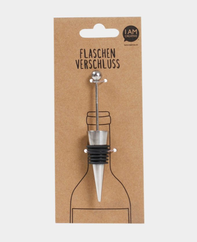 I am Creative Flaschenverschluss MAA6011 – Ø 2 cm × 18,5 cm, Edelstahl, hitzebeständig
