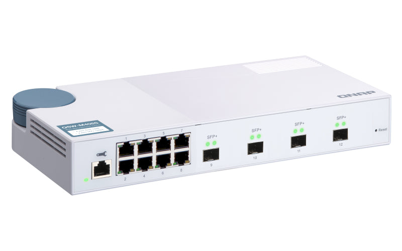 QNAP QSW-M408S – Verwalteter L2 Switch – 8× 1G, 4× SFP+, Desktop
