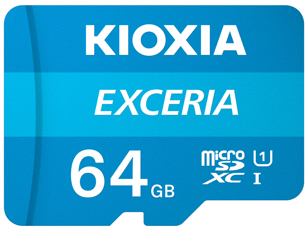 Kioxia Exceria microSDXC 64 GB – UHS-I, Klasse 10, U1, 100 MB/s Lesen, inkl. SD-Adapter