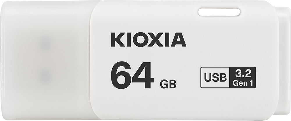 Kioxia TransMemory U301 USB-Stick 64 GB – USB-A USB 3.2 Gen 1, mit Kappe, Weiss