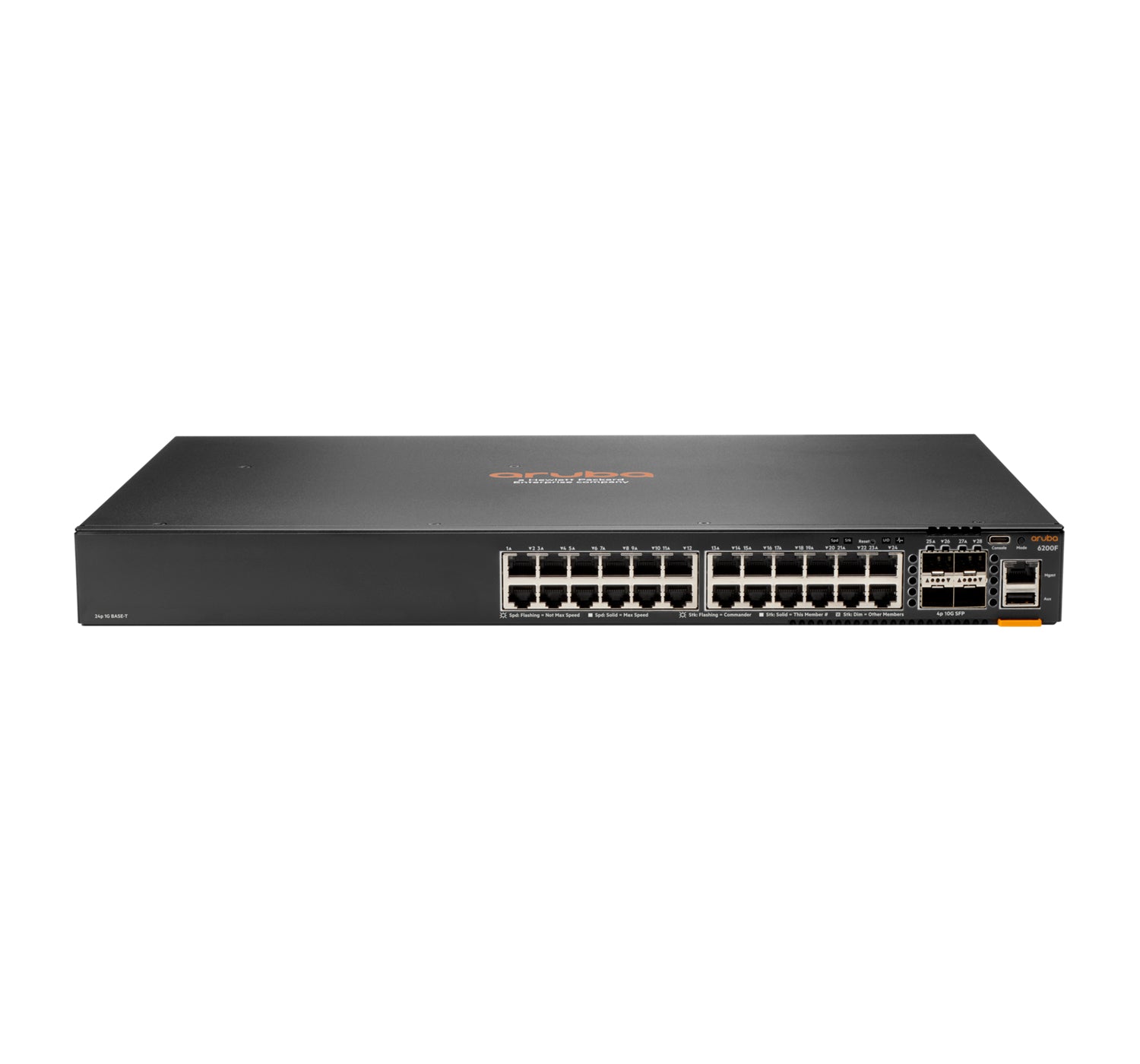 HPE Aruba 6200F – Managed Switch – 24×GbE, 4×10G SFP+, L3, PoE 370 W, 1U