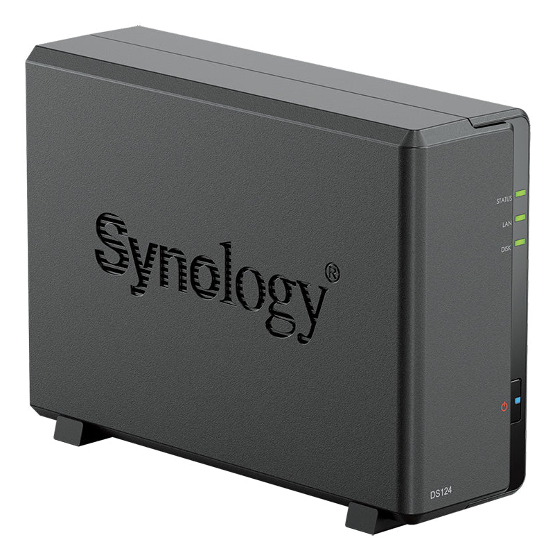 Synology DS124 – 1-Bay Desktop NAS – Realtek RTD1619B, 1 GB RAM, 1GbE, DSM, 4 TB HDD vorinstalliert