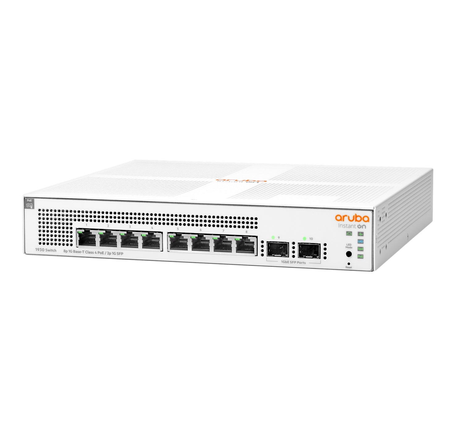 HPE Aruba 1930 8G – Managed Switch – 8×GbE, 2×SFP, L2+, PoE 124 W, 1U