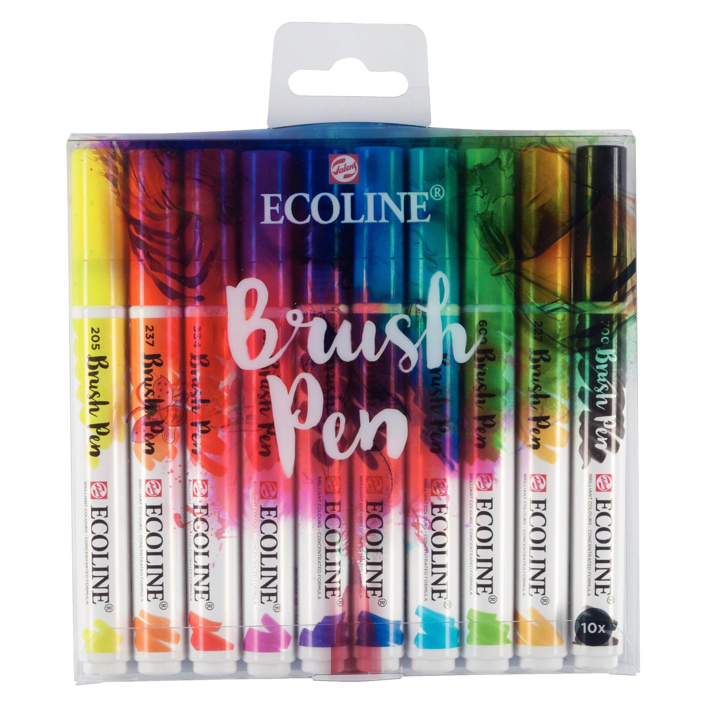Talens Ecoline Brush Pens – Pinselspitze, wasservermalbar, 10er Set