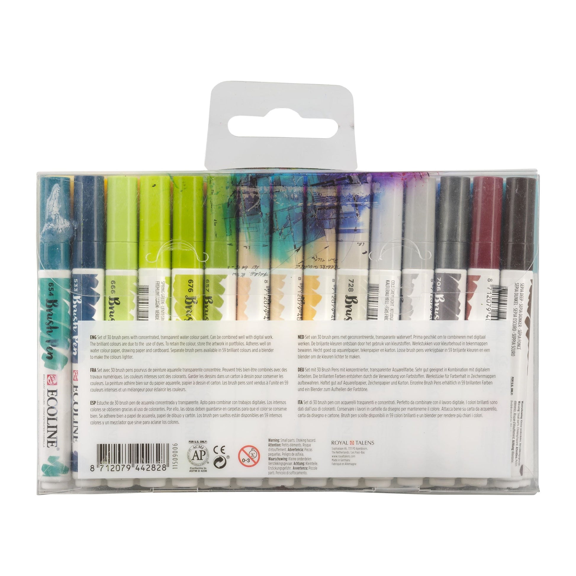 Talens Brush Pen – Pinselspitze – Sortiert – 30er-Set – Wasservermalbar