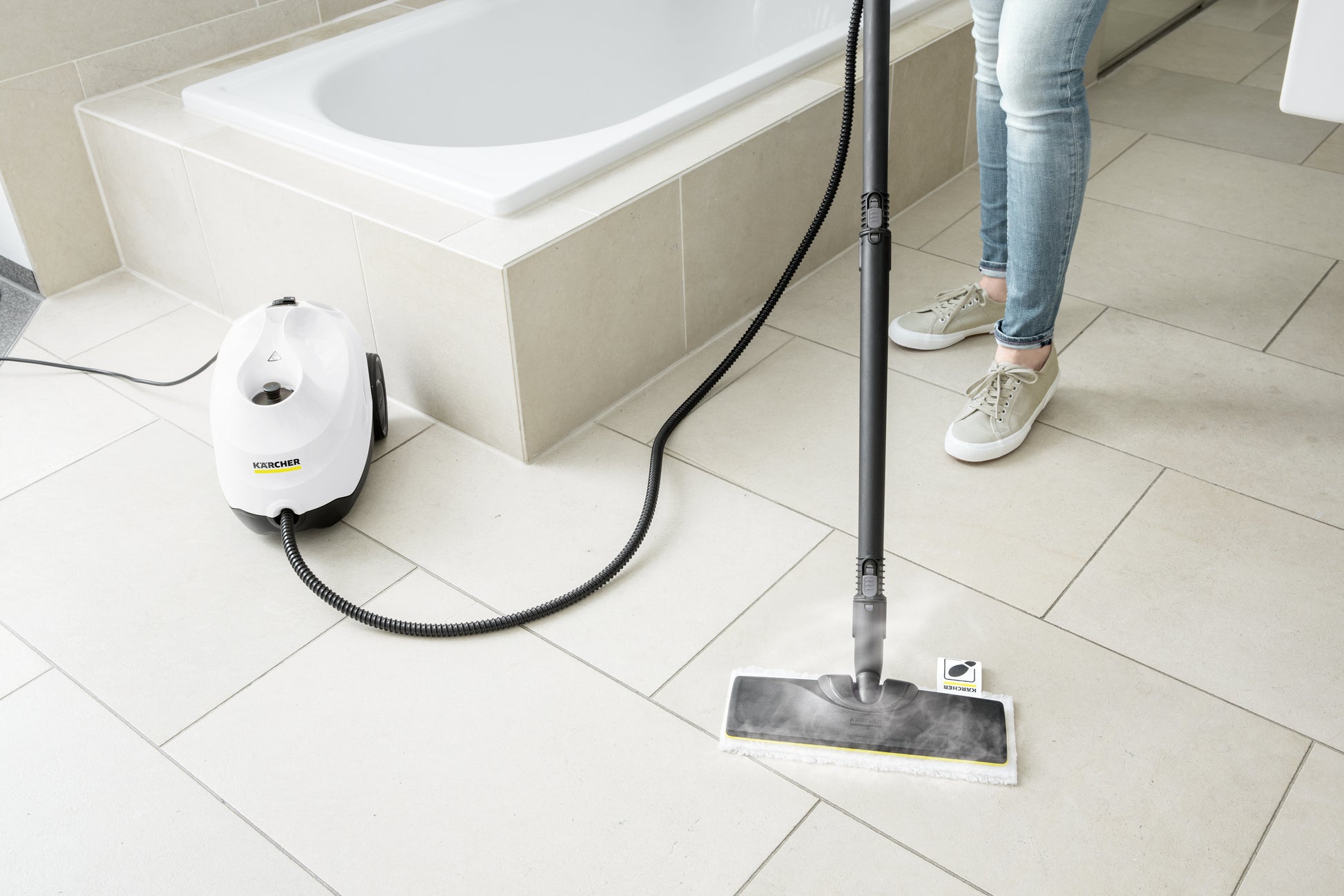 Kärcher Dampfreiniger SC 3 EasyFix – 1 l, schwarz, weiss, 23,6 × 36,0 × 25,3 cm
