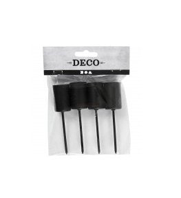 Creativ Company Kerzenständer – Metall, Schwarz – Ø 2,25 × 9,5 cm – 4-teilig