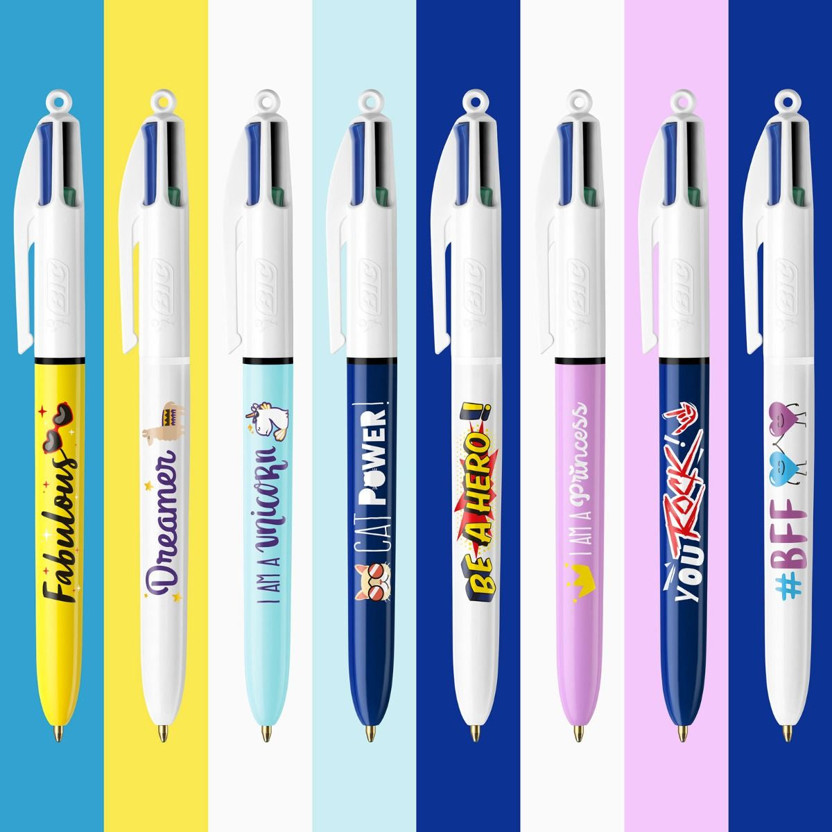 BIC Kugelschreiber – 8er Pack, Schwarz/Blau/Grün/Rot, Metall, Geschenkbox