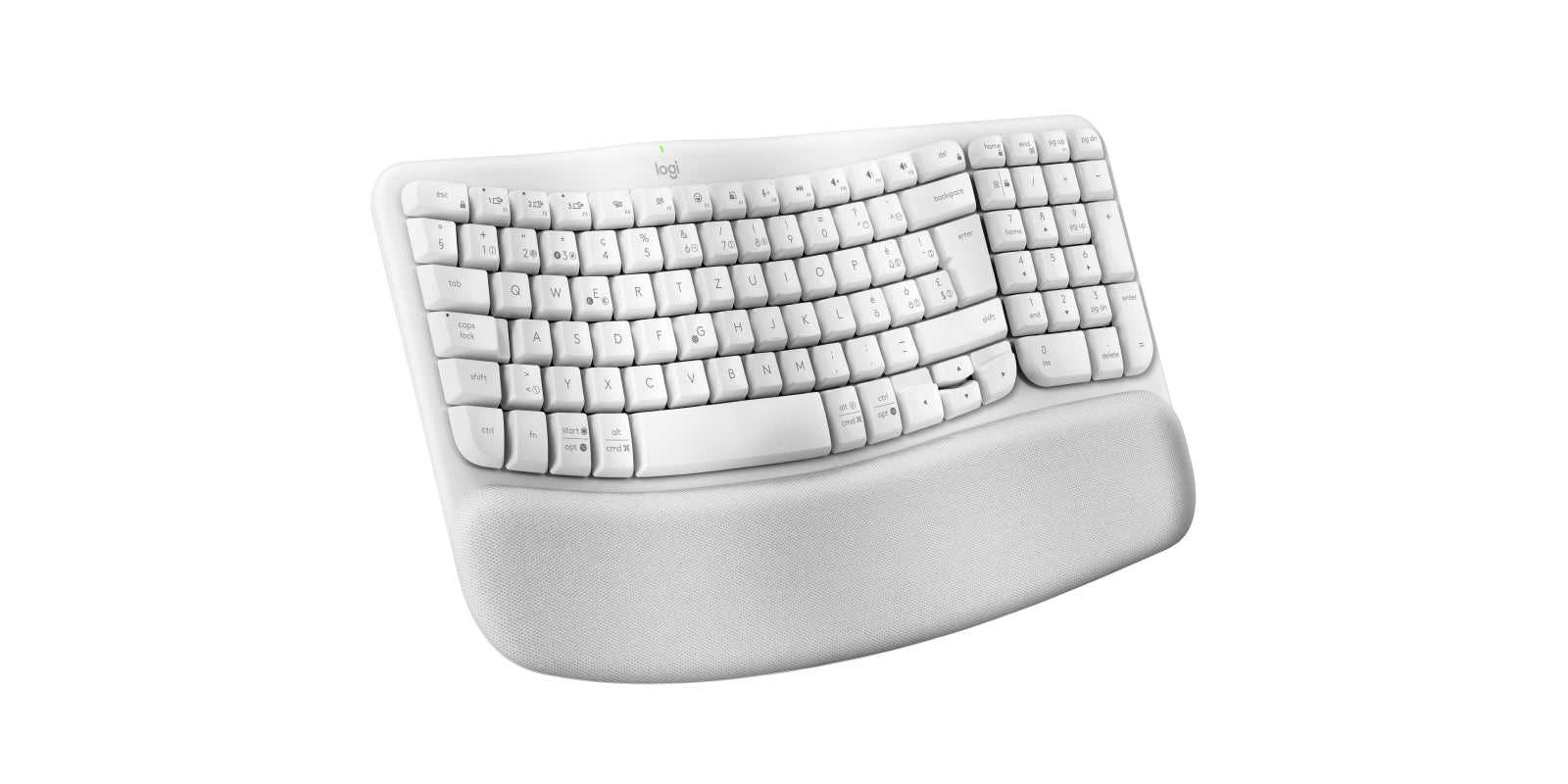 Logitech Central-419 – Tastatur, kabellos (Bluetooth/2,4 GHz), CH-Layout (DE-CH), ergonomisch, Weiss