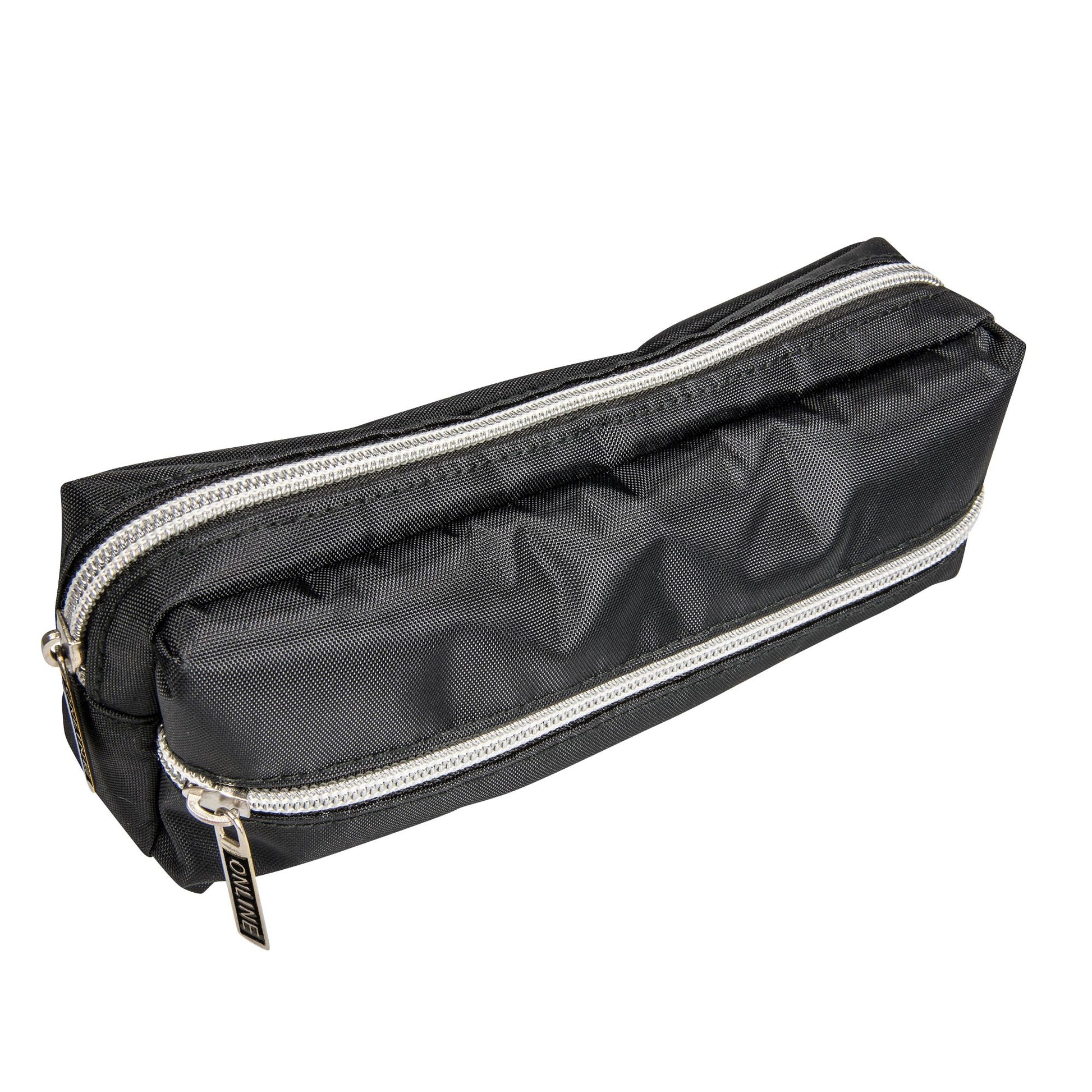 ONLINE Schreibgeräte ONLINE 07741/6 – Schlamperetui, Black Style, schwarz, Kunststoff, 22 × 7 × 7 cm, 6er-Pack
