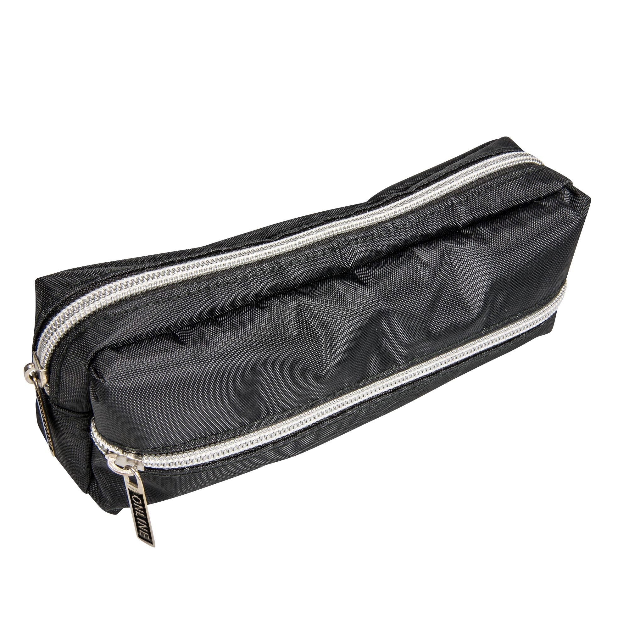 ONLINE Schreibgeräte ONLINE 07741/6 – Schlamperetui, Black Style, schwarz, Kunststoff, 22 × 7 × 7 cm, 6er-Pack