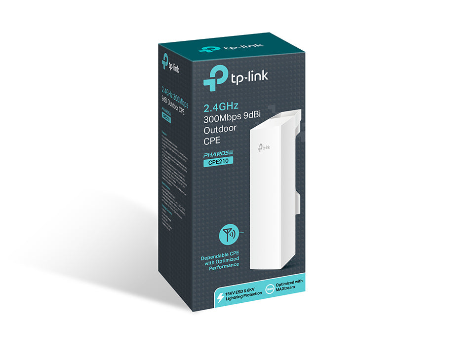 TP-Link CPE210 – Access Point – Wi‑Fi 4 (2,4 GHz), 300 Mbit/s, PoE, Wandmontage