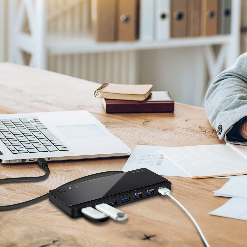 TP-Link UH700 USB-Hub – USB 3.0, 7× USB-A, für Windows/Mac/Linux