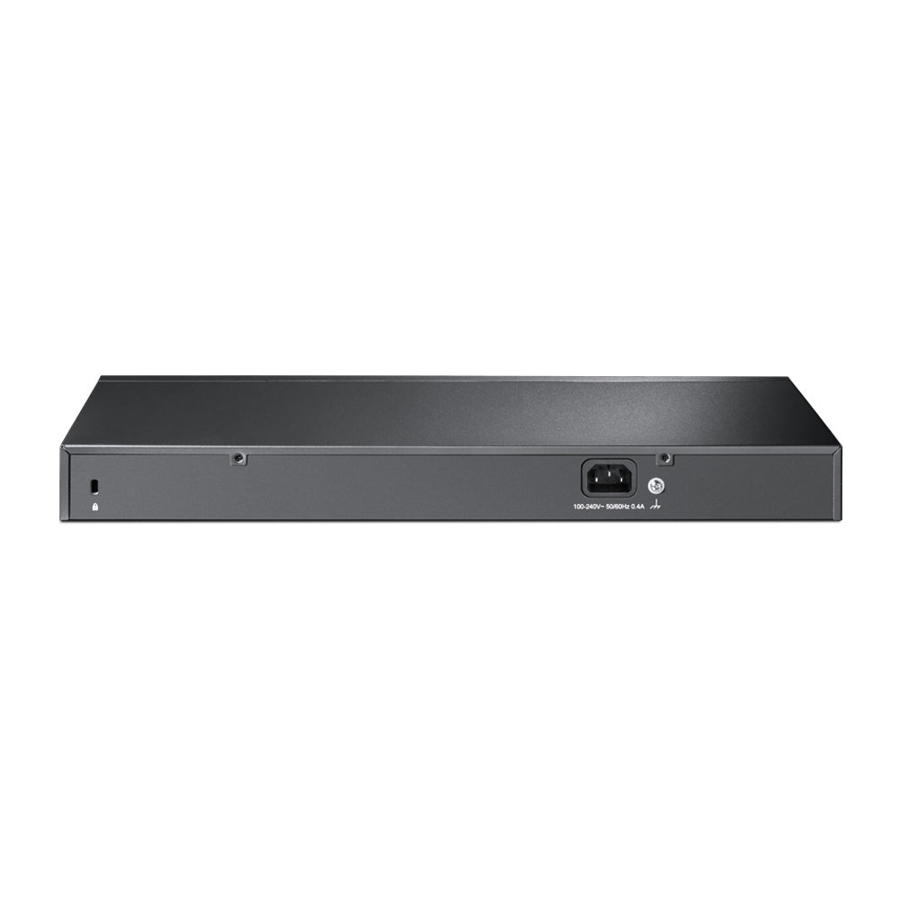 TP-Link TL-SL1218MP – Unmanaged Switch – 16× 10/100, 2× 1G, 2× Combo‑SFP, PoE+, PoE-Budget 192 W, 19", 1U