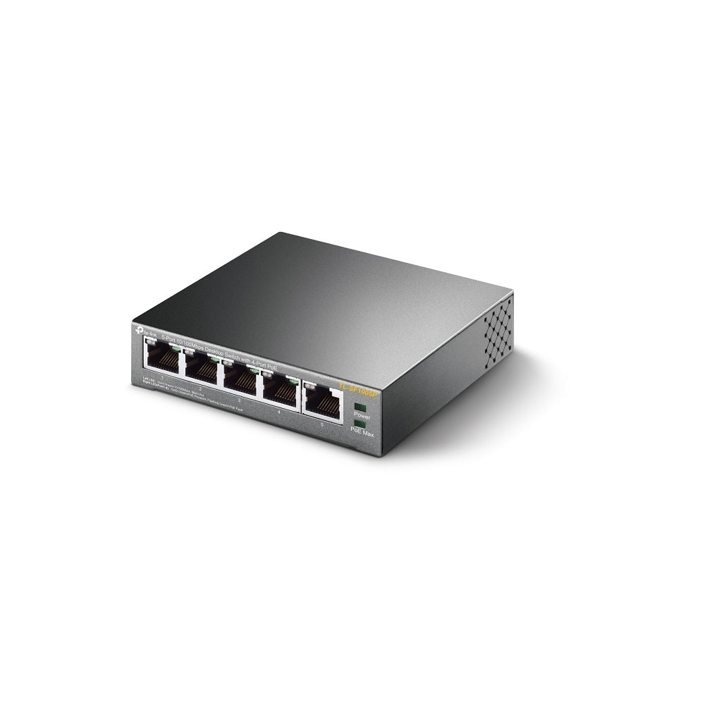 TP-Link TL-SF1005P – Unmanaged Switch – 5× 10/100 Mbit/s, PoE, PoE Budget 58 W, Desktop