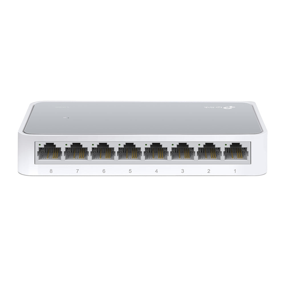 TP-Link TL-SF1008D – Unmanaged Switch – 8× 10/100 RJ-45, Weiss