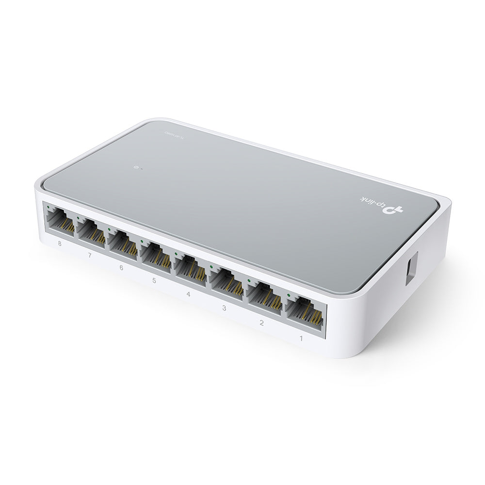 TP-Link TL-SF1008D – Unmanaged Switch – 8× 10/100 RJ-45, Weiss